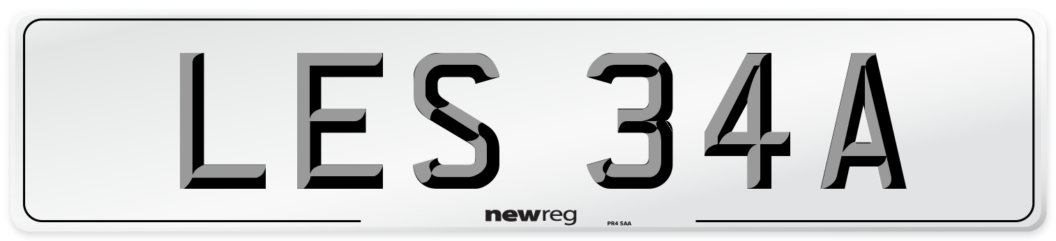 LES 34A Number Plate from New Reg